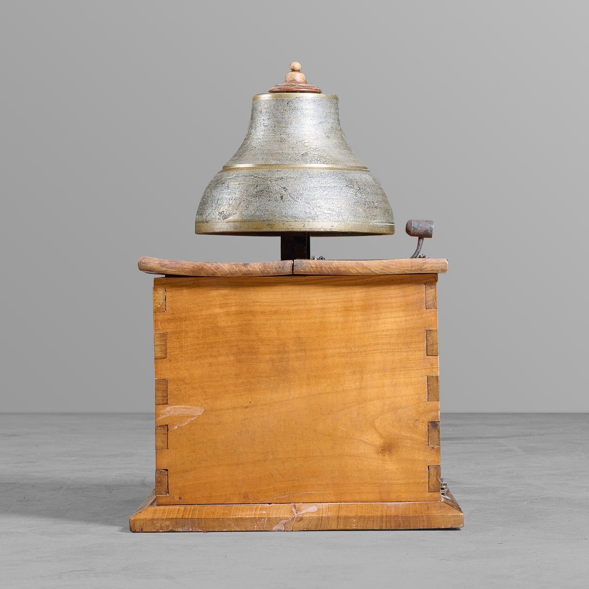 Time Clock Bell on Wood Case Architectural Artifacts