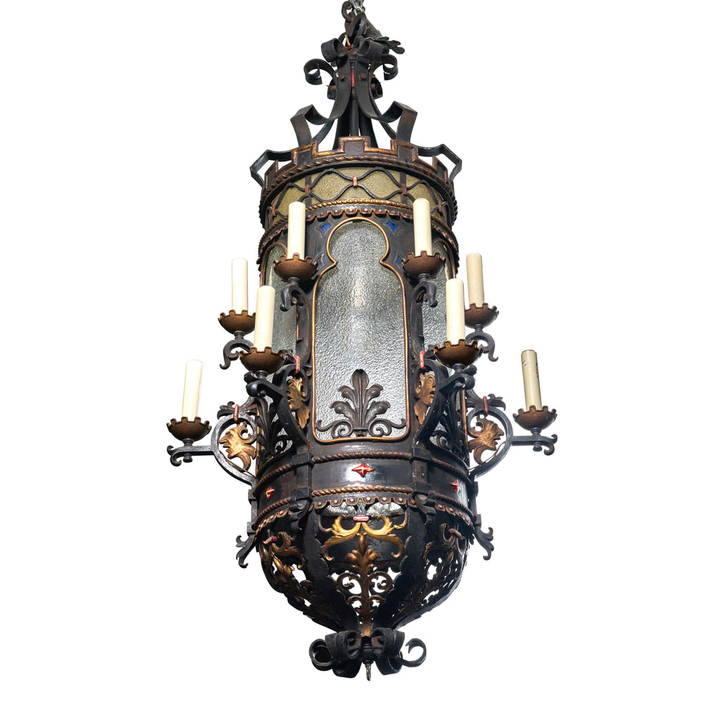 American Bronze, Iron and Glass Theatre Chandelier