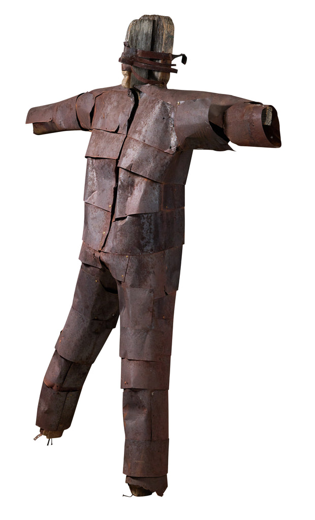 Wood and Iron Wrapped/Bound Sculpture of a Human Figure