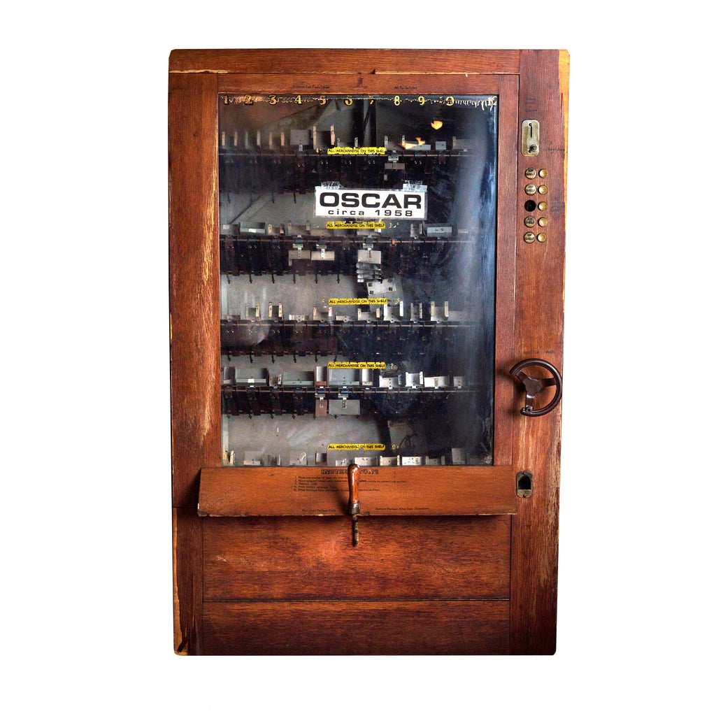 Prototype of America's First Glass Front Vending Machine, Oscar