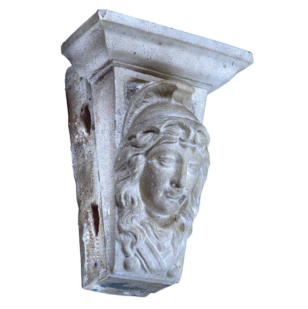 Terra Cotta Building Keystone with Face of Lovely Maiden