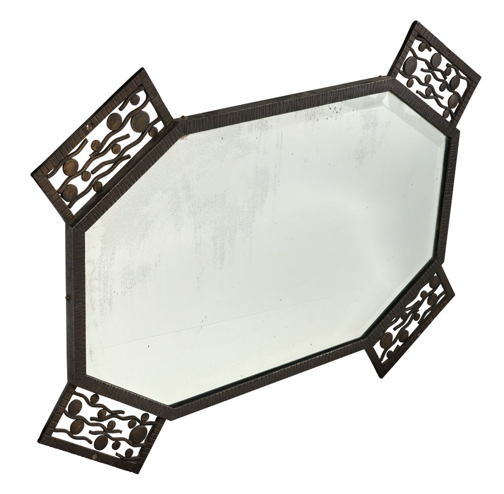 French Fer Forge Mirror with Seaweed Design