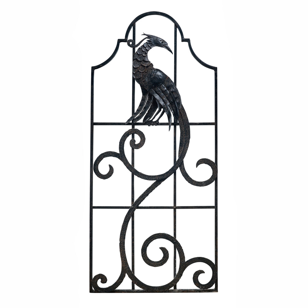 Wrought Iron Arch Top Decorative Grill With Fantastic Bird Design