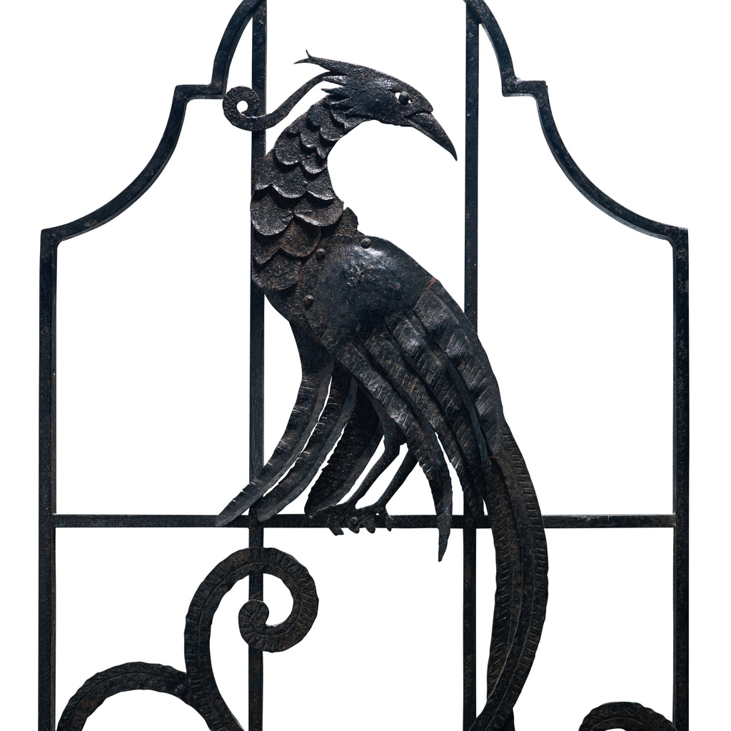 Wrought Iron Arch Top Decorative Grill With Fantastic Bird Design