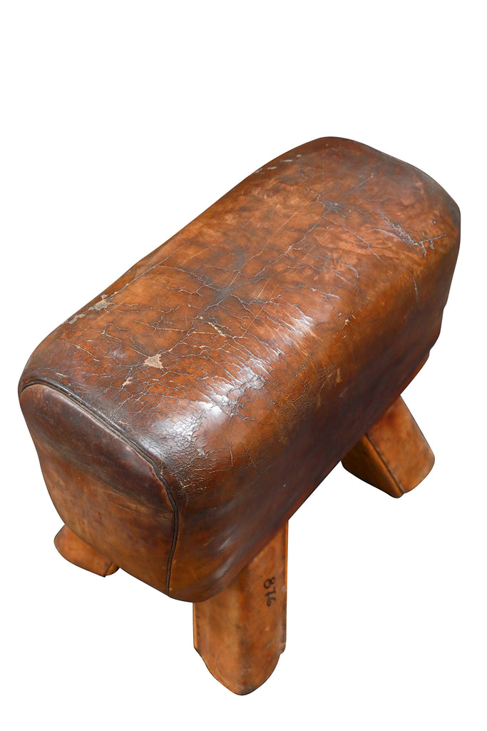 Czech Republic Leather & Wood Vaulting Horse Seat
