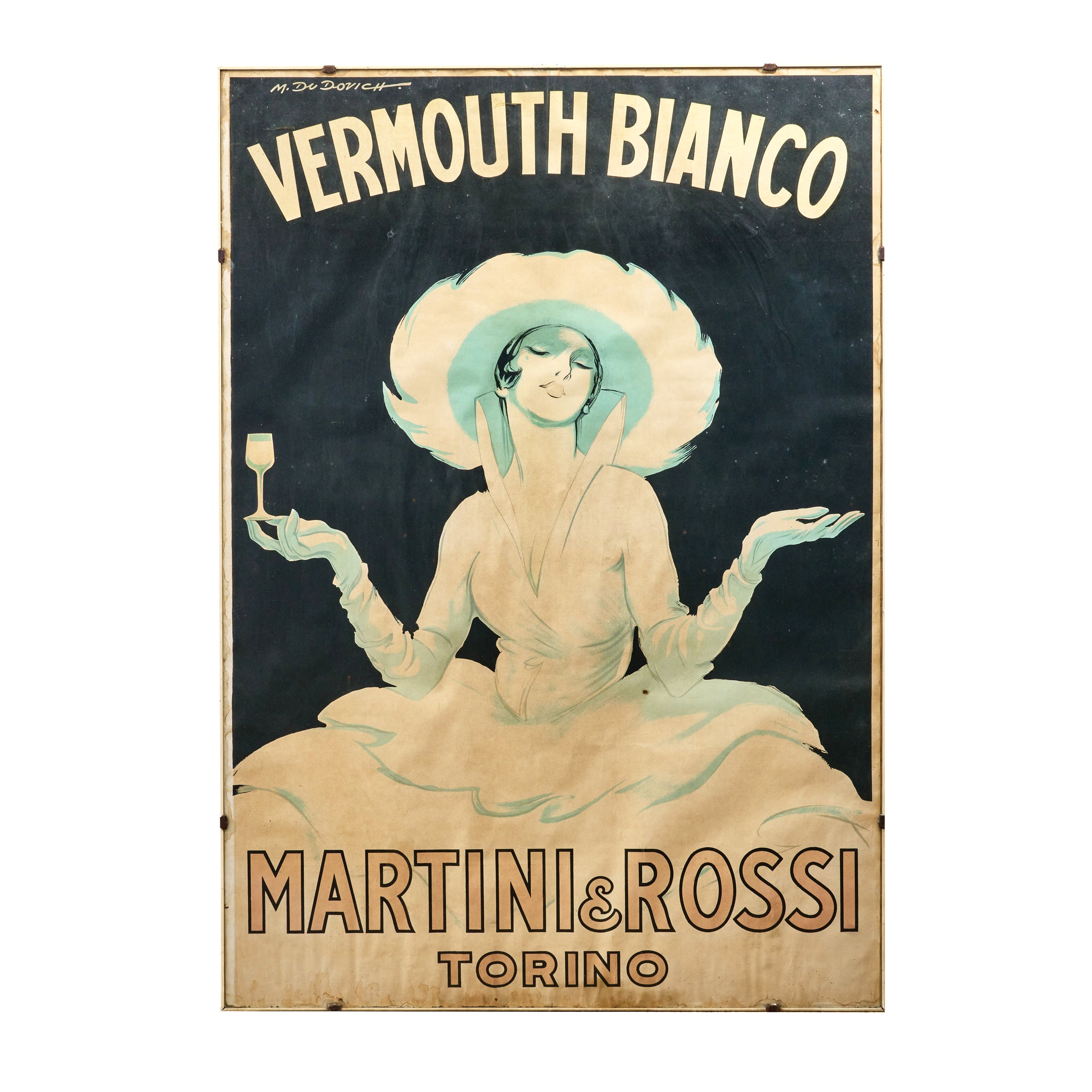 Original Framed Advertising Poster for Martini and Rossi Vermouth