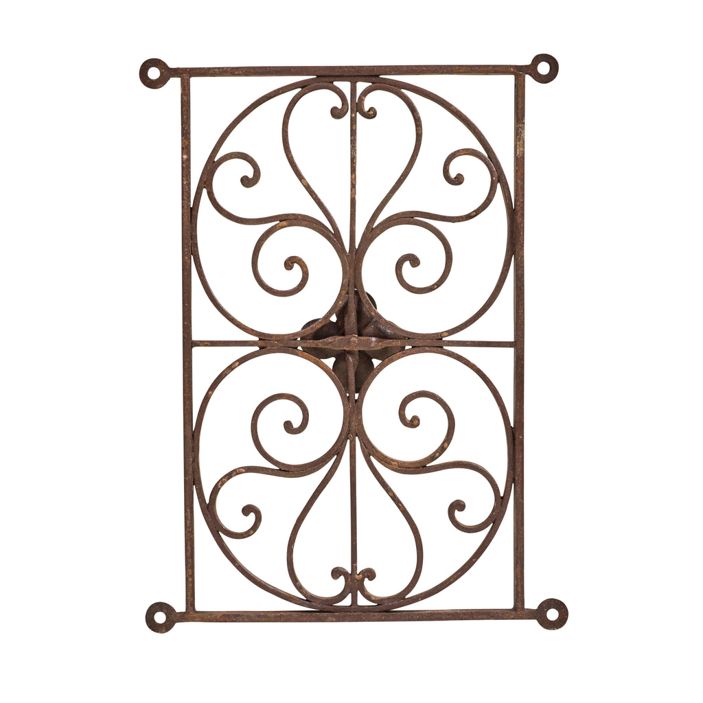 Wrought Iron Grill with Flower Ornament