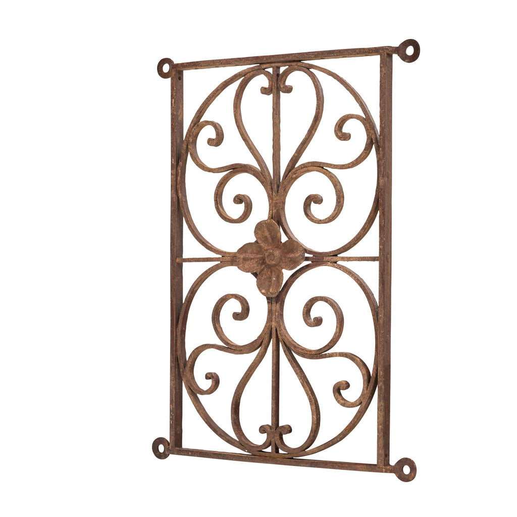 Wrought Iron Grill with Flower Ornament