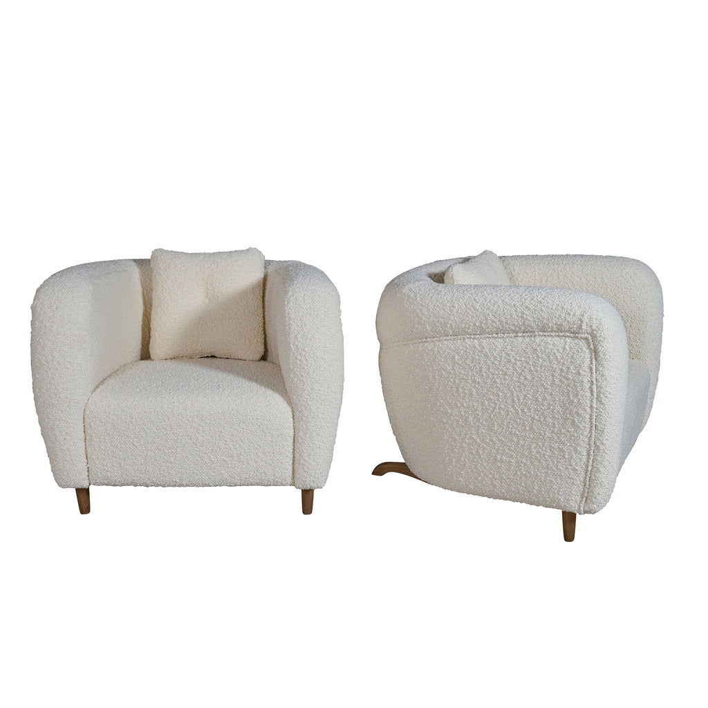 Pair of Boucle Upholstered Chairs