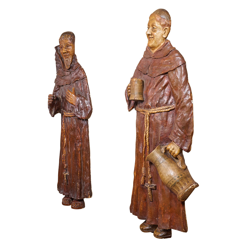 Pair of Composition Drinking Monks