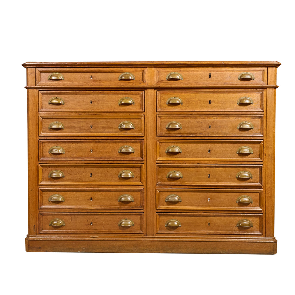 14 Drawer Collections Cabinet with Brass Hardware