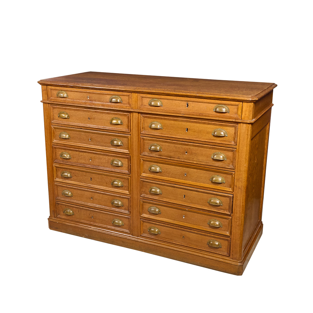 14 Drawer Collections Cabinet with Brass Hardware