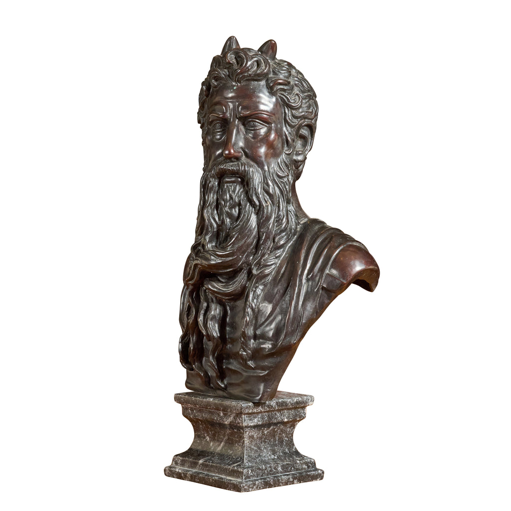 Classic Bronze Bust of Moses