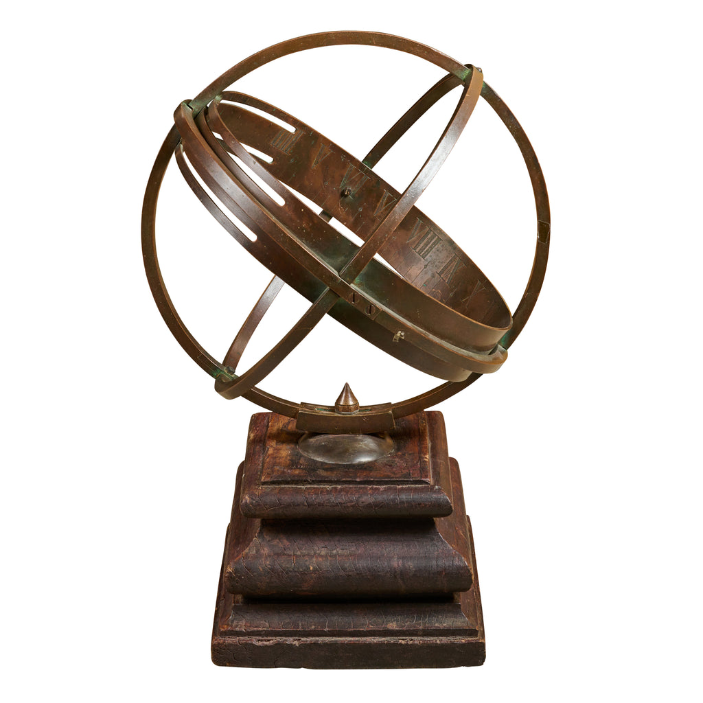 Rare Astrolabe on Wood Base