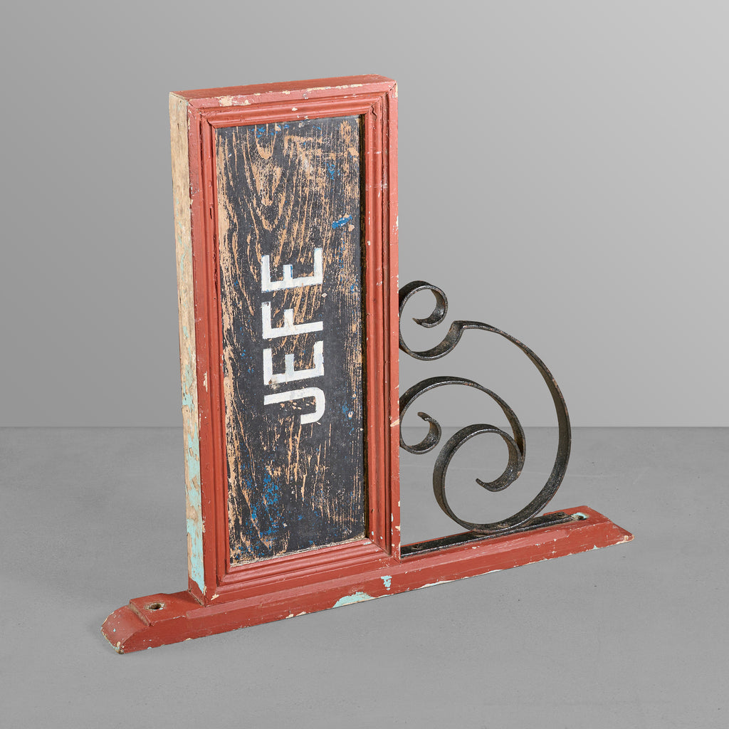 Wood and Iron hand painted "Jefe" sign