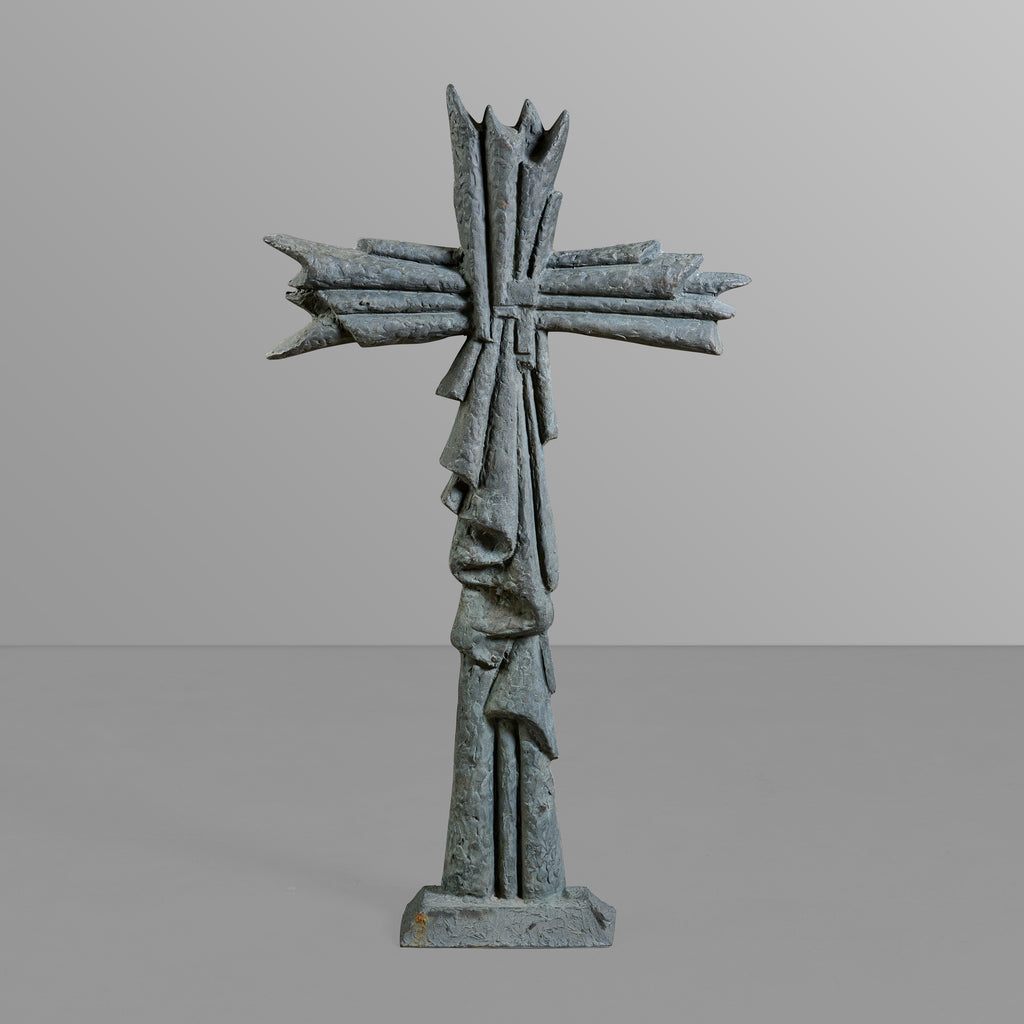 Mid Century Cast Bronze Crucifix