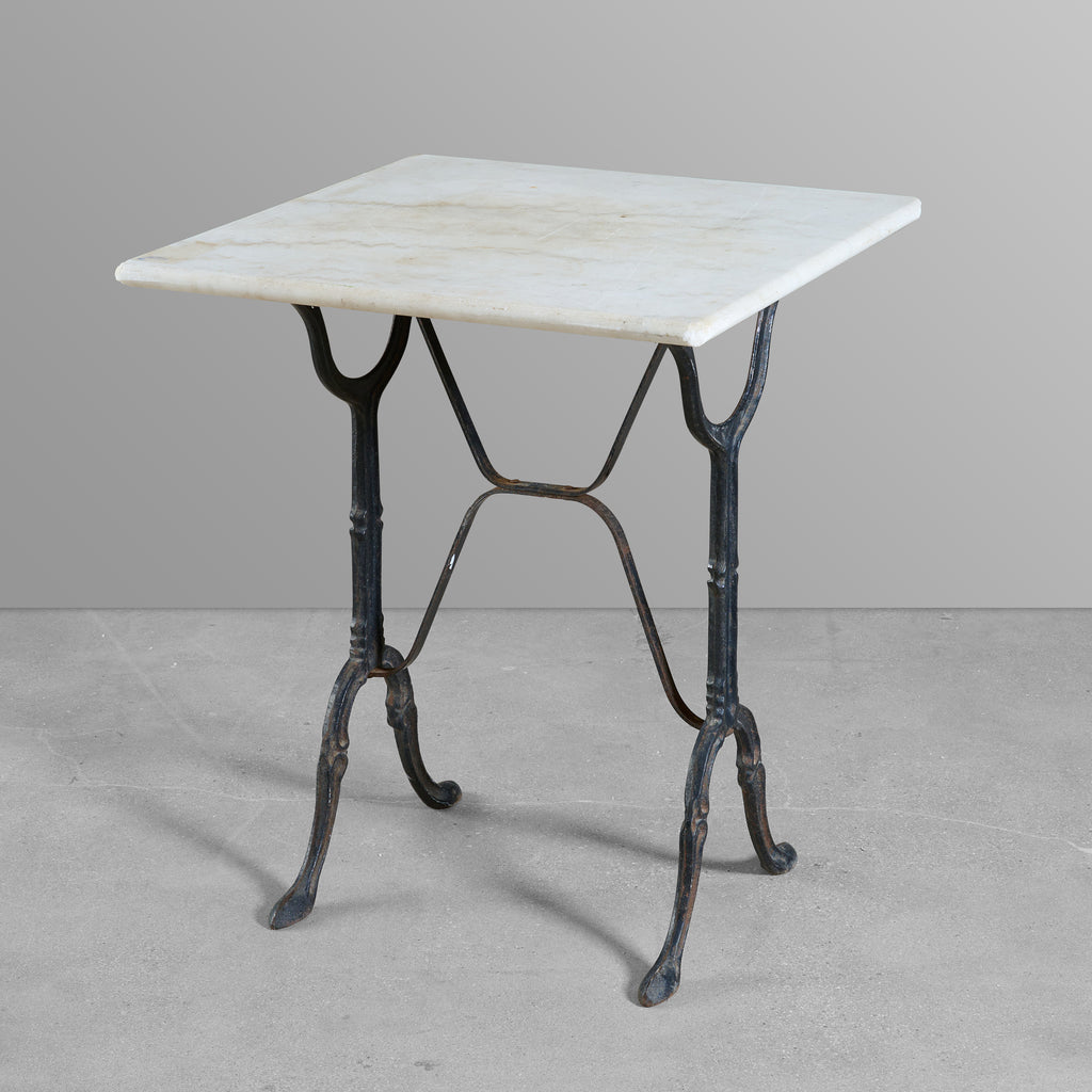 Italian Iron Cafe Table with Marble Top