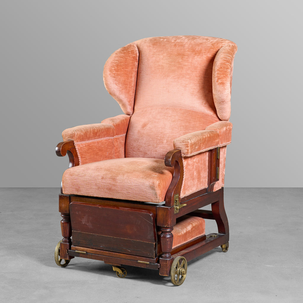 Upholstered Adjustable Chair on Wheels