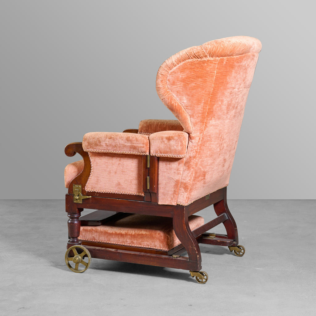 Upholstered Adjustable Chair on Wheels