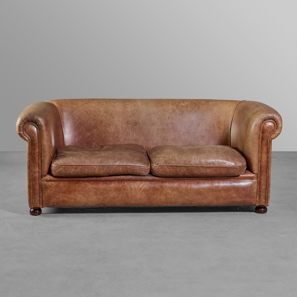 Leather Club Style Sofa