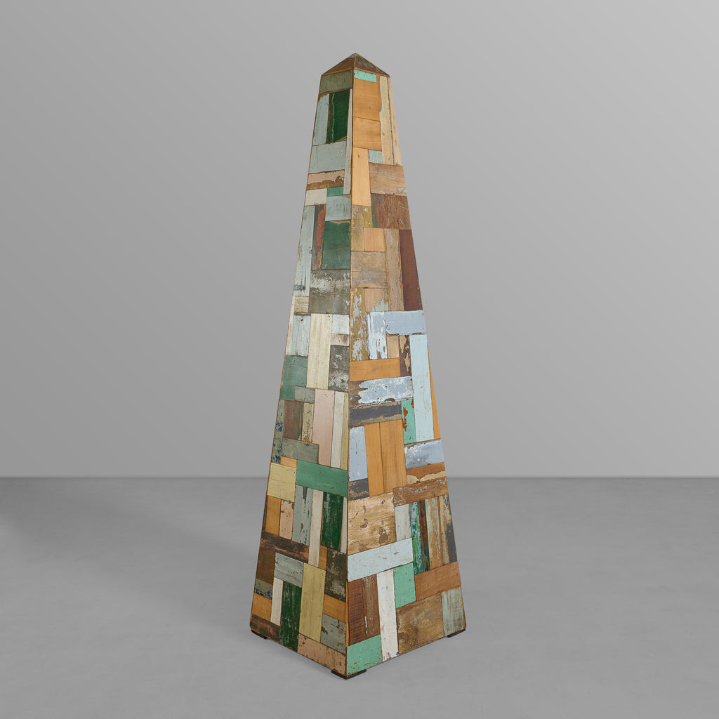 Patchwork Wood Obelisk