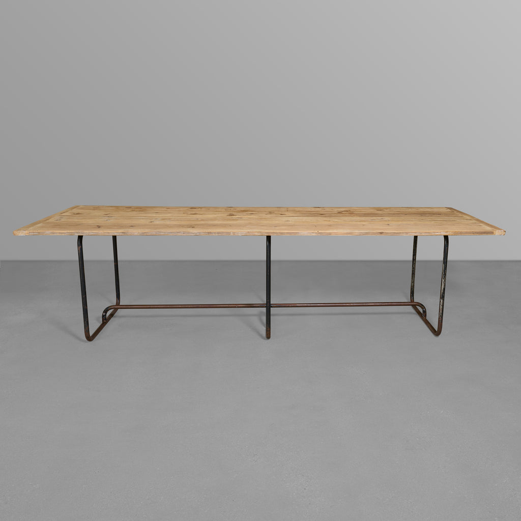 Iron Base Table with Pine Top