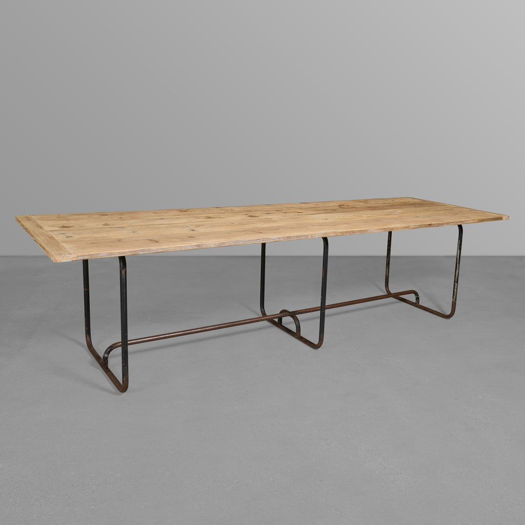 Iron Base Table with Pine Top