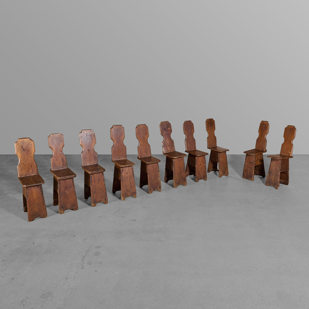 Set of Ten Primitive Chairs